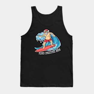 Merry Christmas Brah - Surfing Beach Santa Tank Top